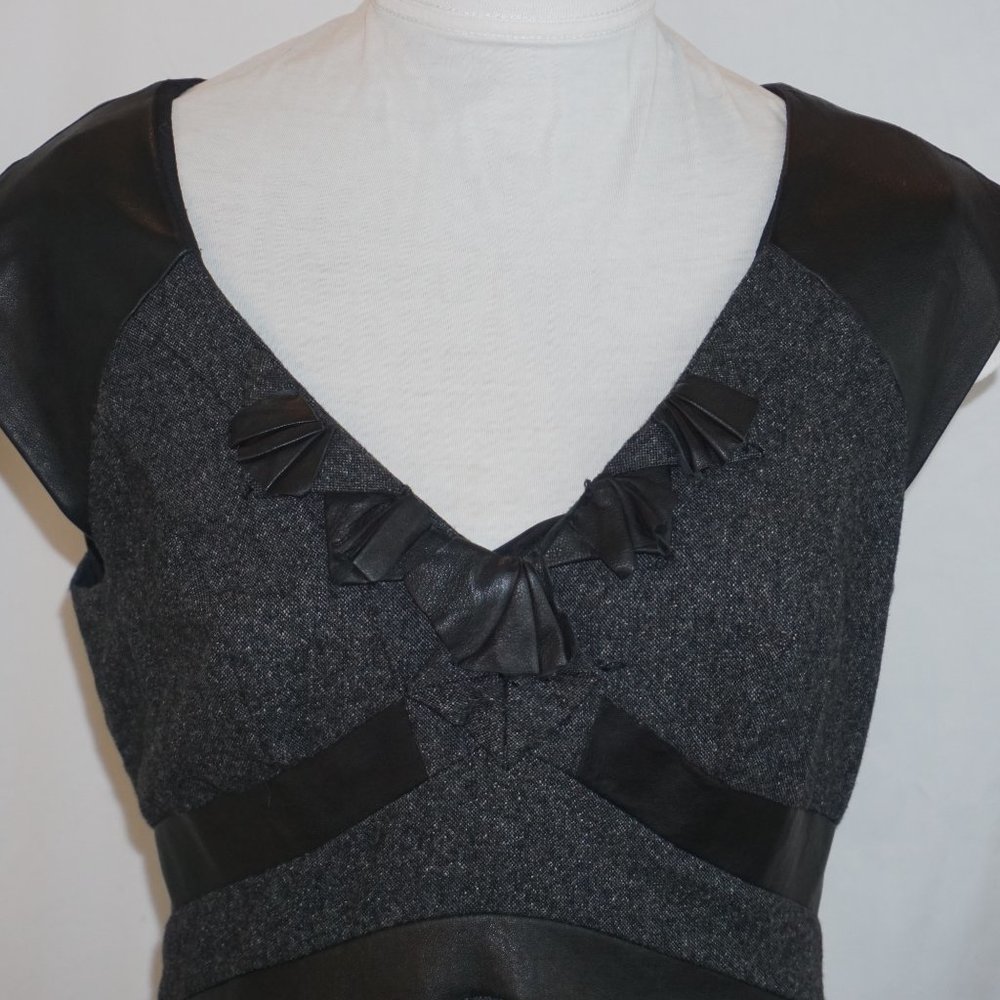 Rebecca Taylor Lamb Trim Silk/Wool Tweed Dress 6 - Picture 6 of 15